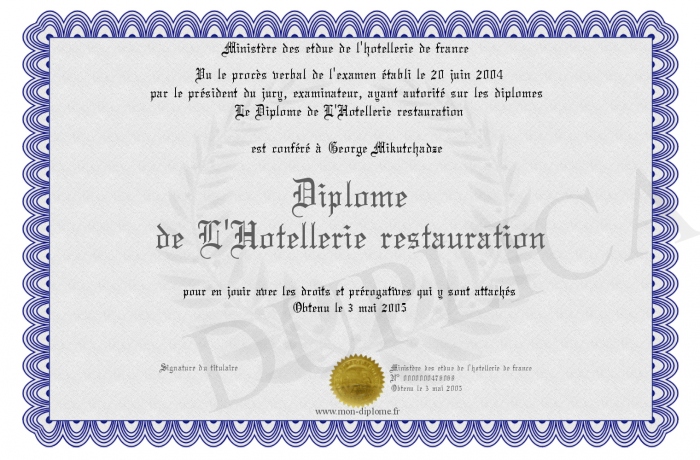 diplome restauration